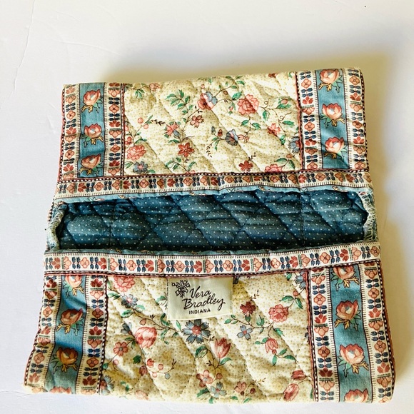 Vintage Vera Bradley Cream Paddy 1985 Indiana Tote Bag & Checkbook Cover Rare! - Picture 10 of 12